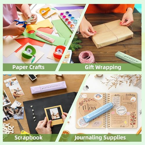 Double Sided Tape Roller Pen 5 Pack Craft Adhesive Glue Runner Supplies for Scrapbooking, Junk Journal, Gift Wrapping, Photo Mounting, School Office & Crafts