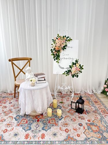 Odouzy Pack of 2 Wedding Arch, Artificial Flowers, Wedding Decor,Flower Garland Be Suited to Banquet, Party, Reception Entrance Welcome Sign and Background Decoration (Champagne) - color: Champagne