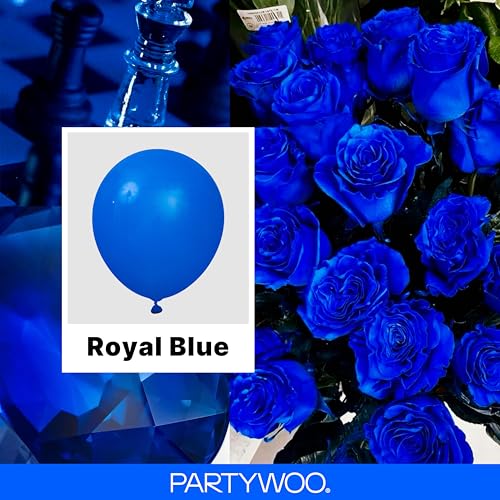 PartyWoo Royal Blue Balloons 127pcs Different Sizes Pack of 36 18 12 10 5 Inch Dark Blue Balloon Arch Kit for Baby Shower Gender Reveal Graduation Under The Sea Birthday Party Decorations Blue-Y5 - color: Blue-y5, size: 127PCS