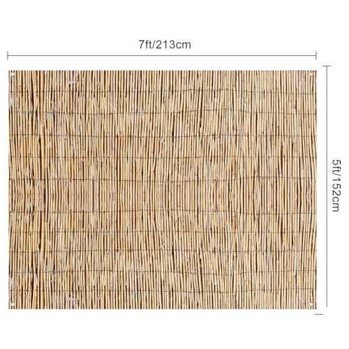 Hawaiian Beach Reed Backdrop Aloha Luau Party Tiki Bar Decorations Polyester Fabric Photography Backdrop for Photoshoot (7 x 5ft) - size: 7 X 5ft