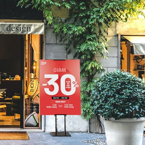 WHAUU 6Pack Sign Holder Display Stand,Heavy Duty Adjustable Pedestal Sign Stand Up to 75 inch,Double-Sided for Board & Foam,Sign Stand with Base,Fit Wedding,Restaurant,Business(Poster not Included) - size: 75 inch-6PACK