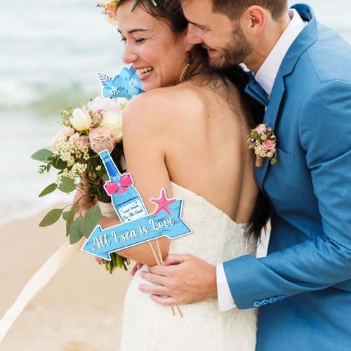 22 Pcs Coastal Bachelorette Party Photo Booth Props Set, Last Toast on The Coast Theme Decorations, Blue Nautical Beach Bridal Shower Wedding Engagement Party Supplies