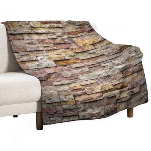 Retro Brick Marble Throw Blanket Brick Slate Stone Wall Rocks Featured Facade Design Blanket for Sofa Bed Couch Chair Or Dorm 30"x40" - color: Style-13, size: 30"x40"