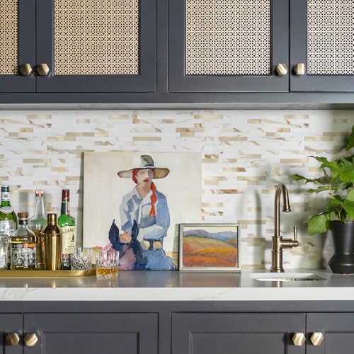 STICKGOO Peel and Stick Backsplash Tile, Stick on Backsplash for Kitchen and Bathroom, Calacatta Gold Marble Look PVC Mixed Metal Gold Self Adhesive Wall Tiles(10 Sheets) - color: Calacatta Gold Mixed Metal Gold