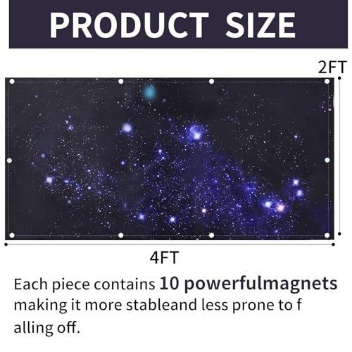 Torixqi 4 Pcs Fluorescent Light Covers - Light Covers for Ceiling Lights Classroom, Magnetic Light Filters for Office, Hospitals, Home 4 x 2 Feet (Starry Sky) - color: Starry Sky