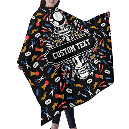 Custom Waterproof Barber Cape Personalized Text Barber Shop Salon Cape for Men Customized Hair Cutting Cape - color: Barber Shop Salon2