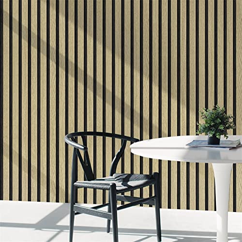 myforHD Wood Grating Stripe Self-Adhesive Wallpaper - Peel & Stick, Removable, Waterproof, PVC Vinyl Film, Multiple Sizes & Designs - color: Wood B, size: 17.3" x 393.7"