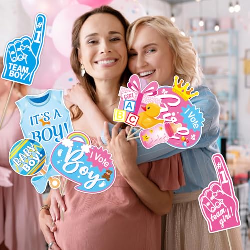 Baby Photo Booth Props, Tumwisk 30PCS Gender Reveal Decorations,Gender Reveal Photo Booth Props, Guessing Baby Boy or Girl Sign Game Props Gender Reveal Party Favors Supplies - color: Baby