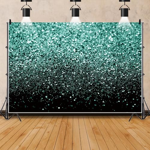 Black and Green Backdrop Silver Spot Glitter Backdrop Prom Party Photography Background Wallpaper Wedding Party Birthday Party Supplies Vinyl Photo Booth Studio Prop 5x5ft (150x150cm) - color: Black and Green, size: 5x5ft (150x150cm)