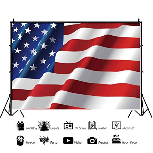 Haoyiyi 10x8ft American Flag Backdrop US Flag Independence Day 4th of July Photography Background Patriotic Party National Labour Veterans Day Celebration Boy Adult Portrait Photo Video Studio Props