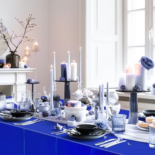 Just Shimmer 2 pcs Royal Blue Plastic Table Cloth 54" x 72" Iridescence Navy Blue Party Tablecloth Sparkly Table Covers for Graduation 4th of July Princess Birthday Winter Christmas Party Decoration - color: Precious Blue