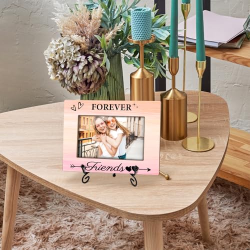 Forever Friends Picture Frame, 4 x 6 Picture Frame with Stand for Tabletop Display.(Pink Gradient) - color: Frame17