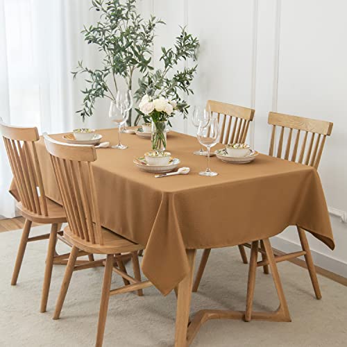 maxmill Harvest Square Tablecloth Stain Resistant Waterproof Wrinkle Resistant Washable Soft Table Cloth for Fall Harvest Thanksgiving Decorative Fabric Table Cover, 52 x 52 Inch, Amber Bronze - color: Nova Amber Bronze, size: 52" x 52" (Square)