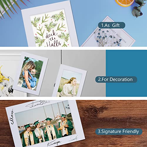 Somime 10 Pack Pre-Cut 11 x 14 White Picture Mats for 8x10 Photos - White Core Bevel Cut Frame Matte, Acid Free, Ideal for Frames/Artwork/Prints - size: 11x14 10pack white mat for 8x10