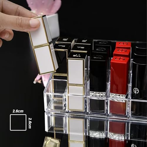 Clear Acrylic Lipstick Lip Gloss Organizer 12 Slots Comestic Display Holder for Nail Polish Essential Oil - size: 12 Spaces