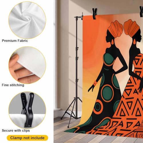 African Women Backdrop for Photography, Black Women Nation Abstract Art Photo Backdrop Portrait Background Party Banner Photo Backgrounds for Studio Booth Props, 10x8ft - color: Sienna, size: 10x8FT