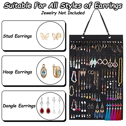 Caffox Hanging Earring Holder, Large Earring Organizer with 20Pcs Extra Hooks for Earrings, Necklaces, Bracelets, Jewelry and Sunglasses, Wall Earring Display for Home, Holds Up To 300 Pairs - style: Earrings Holder