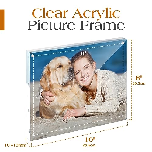 TWING 6 Pack 8 x 10 Acrylic Picture Frames, Magnetic Lucite Clear Picture Frame, 8 by 10 Magnetic Photo Frame Self Standing Double Sided, Gift - size: 8x10" 6pack