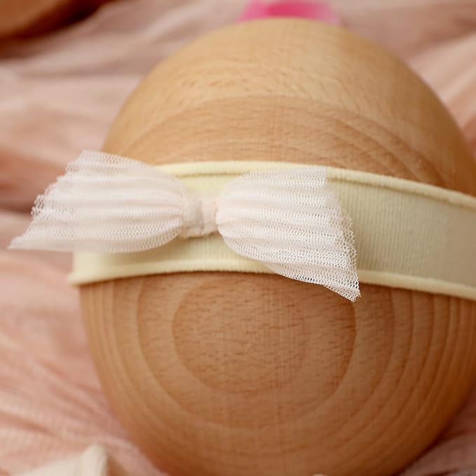 Newborn Photography Outfits Girl, Baby Girl Photo Props, Newborn Photoshoot Ruffles Outfits with Headband - color: Beige