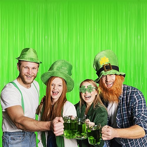 GOER 3.2 ft x 8.2 ft Metallic Tinsel Foil Fringe Curtains Party Photo Backdrop Party Streamers for Birthday,Graduation,New Year Eve Decorations Wedding Decor(1 Pack,Candy Lime Green) - color: Candy Lime Green, size: 1 Pack
