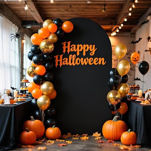 Black Arch Covers Set of 2 7.2FT, 6FT Arch Backdrop Cover Spandex Stretchy Wedding Arch Backdrop Stand Cover for Birthday Baby Shower Banquet Party Background Decor Double Sided (Black,7.2FT and 6FT) - color: Black, size: 7.2 ft, 6 ft