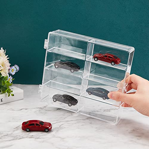 OLYCRAFT 8-Compartment Acrylic Display Case - Clear Storage Box for Model Cars and Jewelry Beads - 7.7x6.7x1.7 Inch - color: 8 Compartments