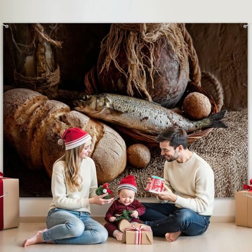 5x7ft Photography Backdrop Bread Fresh Fish loafs Pictures Photo Backdrop Photography Background for Photoshoot Portrait Video Party Photo Studio Prop Booth - color: Color9