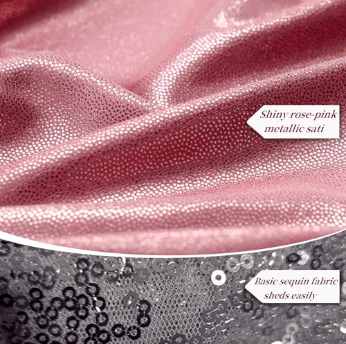 20ftx10ft Rose Gold Sequin Backdrop Curtain for Parties, Wrinkle Free Thick Glitter Sparkle Photo Backdrop Drapes 4 Panels 5x10FT Shimmer Back Drop Cloth for Wedding Birthday Photography Background - color: Rose Gold, size: 5'W×10'H _4 Panels