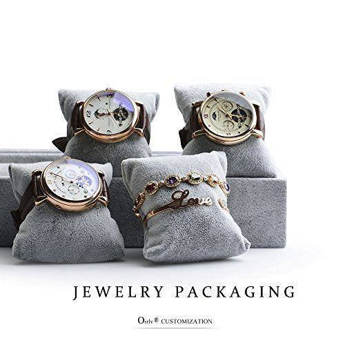 Oirlv Premium Velvet 12 Grid Jewelry Organizer Tray with Removable Pillow Watch Organizer Jewelry Tray Bracelet Bangle Watch Display Holder - size: 12 Grid Tray with Pillow