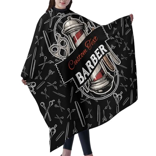 Custom Barber Cape Hairdresser Cape, Add Your Photo Text Logo Personalized Salon Cape for Men, Customized Hair Cutting Cape for Home Salon Barbershop - color: B-barber 3