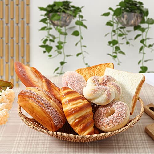 Joeabor 8pcs Artificial Bread Set, Realistic Fake Food for Display, Fake Bread for Decoration, Faux Food Props, Includes Faux Croissant, Dessert, Baguette and Toast - color: Set B