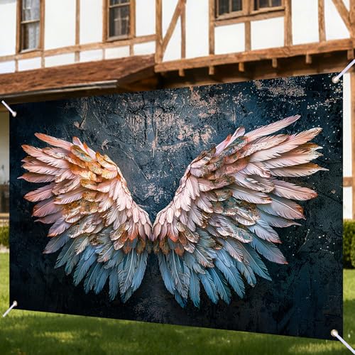 Nuxovilar Angel Wings Textured Wall Backdrop Polyester 90.55x70.86 Inches Photo Backdrop for Photography Art Event Studio Decor - color: sh01565