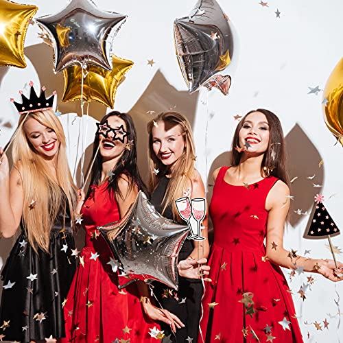 Zonon 24 Pcs Funny Photo Booth Props Class of 2026 Graduation Birthday Wedding Family Class Reunion Prom Disco Party Celebration Decoration Supplies Mix of Hats, Lipstick, Tie(Rose Golden) - color: Rose Golden