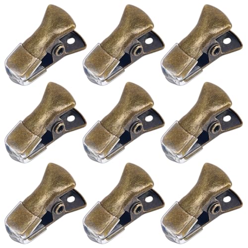 CRASPIRE 35Pcs Metal Alligator Clips Antique Bronze Mini Sweater Clamps Spring Clip Small Flat Mouth Non-Slip with Rubber Cover for Crafts Paper ID Badge Holders Lanyards Clothing Glasses Accessories - color: 35pcs Bronze