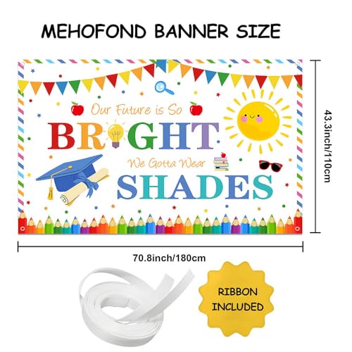 MEHOFOND Preschool Graduation Backdrop Bright Future Class of 2026 Kindergarten Graduate Banner Kids School Congrats Grad Prom Party Decorations Photo Background 6x3.6ft - color: White, size: 6x3.6ft