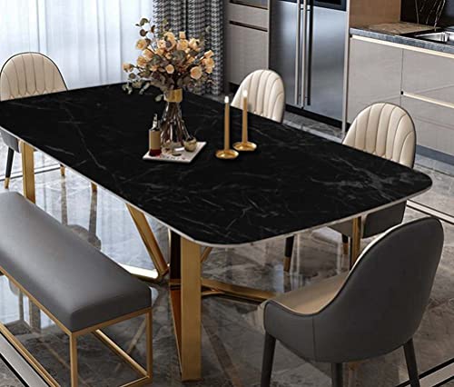 Arthome Black Marble, 11.8x100 Inches Peel and Stick Wallpaper, Marble Contact Paper, Self Adhesive, Easy to Clean, Vinyl Film for Furniture Countertop, Distressed Plank Grain Vintage Wall Covering - color: Black Marble, size: 11.8" x 100"