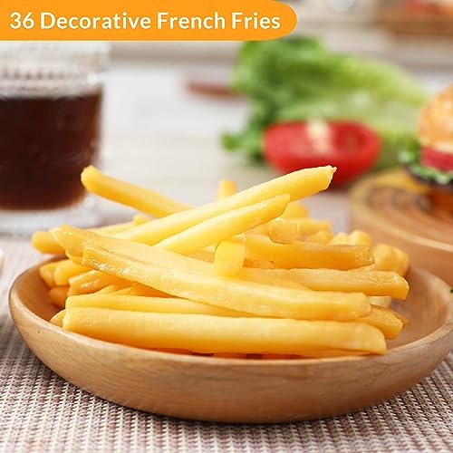 Joeabor Artificial French Fries 36 Pack Realistic Fake Food for Display Faux Fries for Decoration Fake Food Props - color: 36 French Fries