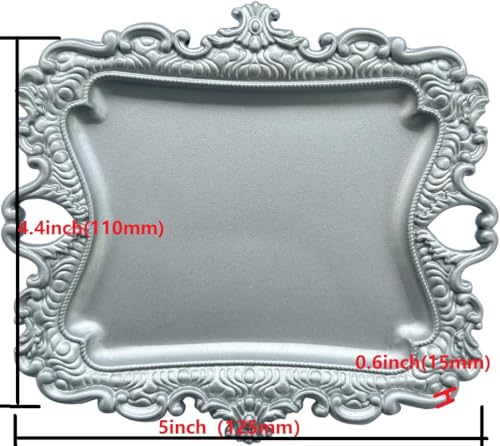 khtumeware 1 Pack Jewelry Dish Silver Jewelry Trays ideal for holding jewelry rings and small trinkets. - color: Silver