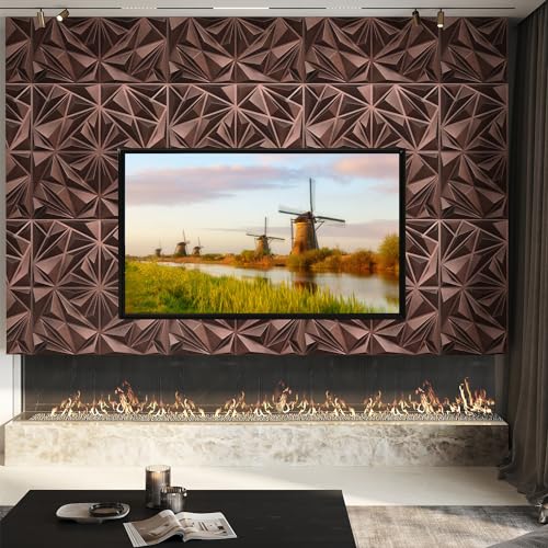 STICKGOO 33 Pack Diamond Wall Panels for Interior Wall Decor, Antique Copper 3D Decorative Panels, 12''x12'' Accent Tiles for Living Room, Bedroom, TV Background - color: Antique Copper