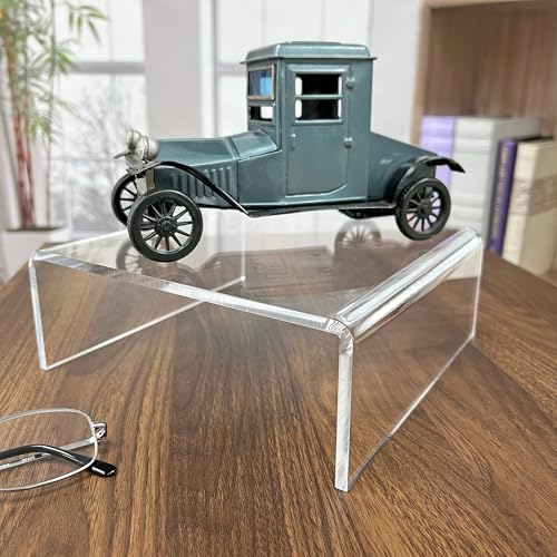 Plymor Clear Acrylic Short Square Display Riser, 3" H x 8" W x 8" D (1/4" thick), Pack of 2 - size: 3" x 8" x 8"