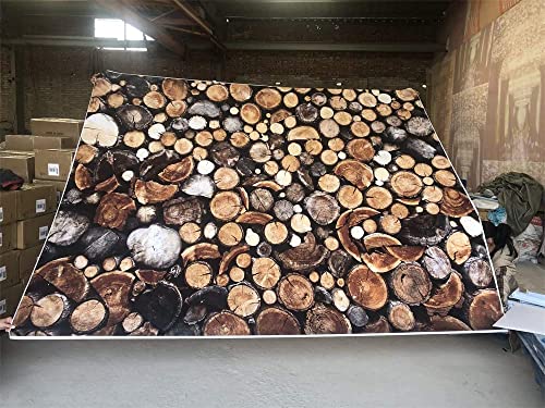 AOFOTO 15x10ft Chopped Wood Stacked Backdrop for Photography Vintage Timber Background Firewood Log Pile Lumber Photo Studio Props Adult Kid Boy Artistic Portrait Rustic Scene Video Drop Wallpaper - size: 15x10ft