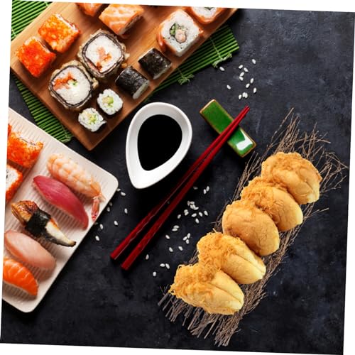 3Pcs Sushi Serving Plate Rustic Japanese Decor with Decorative Fence Design for Sashimi Food Photography and Table Ornaments