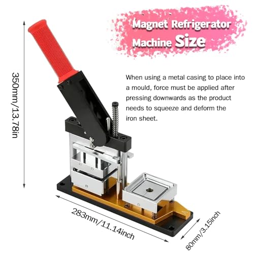 2X2 inch Square Refrigerator Photo Magnet Maker Machine, DIY Custom Badge Maker with Picture Cutter+200 Sets of Supplies +100 Sheets of Photo Paper