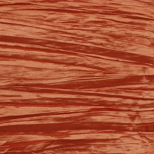 YOUR CHAIR COVERS - 90 x 132 inch Rectangular Crinkle Taffeta Tablecloth - Terracotta, Rectangle Table Linens for 6 ft Rectangular Tables, Wedding Crushed Table Cloth - color: Terracotta, size: 132" x 90" (Rectangular)