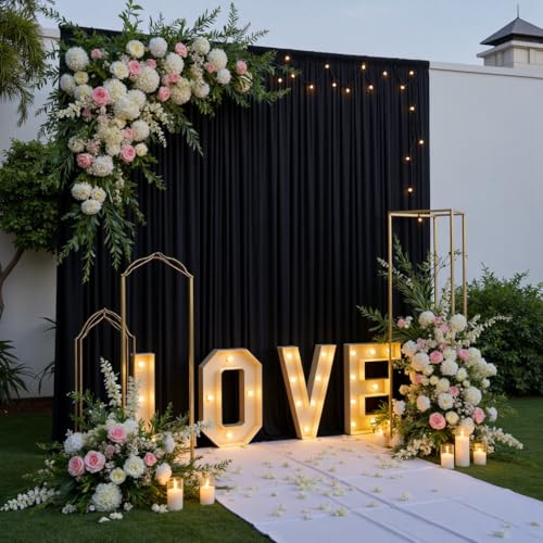 20ft x 14ft Black Backdrop Curtains for Parties, Silky Photography Backdrop Wrinkle Free Black Curtain Backdrop Drapes for Wedding Banquet Birthday Baby Shower Home Decor Background, 4 Panels - color: Black, size: 5ft(W)x14ft(H),4panels