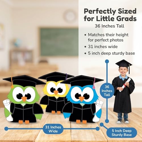 Graduation Owl Standups Kit, Set of 3, Graduation Decorations, KGD16F-M - color: Graduation Owls Prop Kit