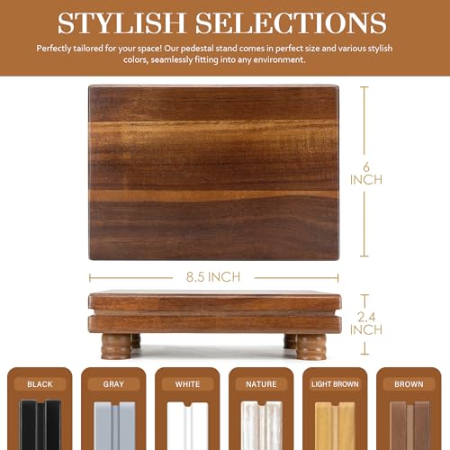 EOSAHR Unique Wood Riser Display Stand for Home Decor – Farmhouse Riser for Decor as Plant Stand & Soap Holder - Ideal for Displaying Apartment Decor Style (Light Acacia Wood) - color: Acacia Wood