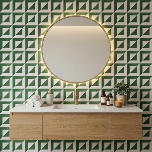 10-Sheets Stunning 3D Visuals Peel and Stick Backsplash Wall Tiles, PVC Mixed Metallic Look,Heat Resistant Stick on Tiles for Kitchen Wall,Bathroom,Laundry Room (Bronze Green+Polished White) - color: Bronze Green + Polished White