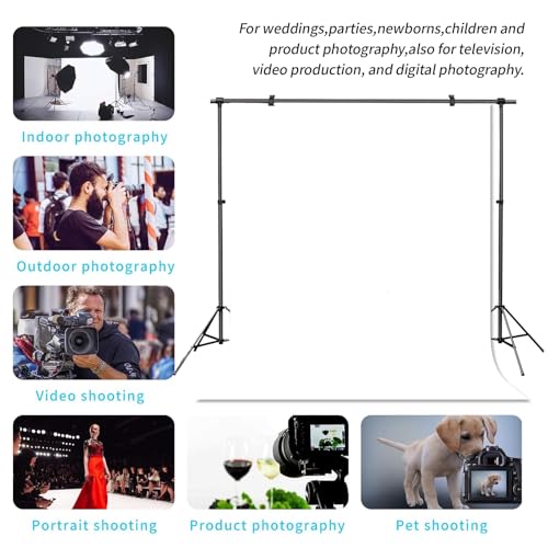 White Backdrop Background for Photography Photo Booth Backdrop for Photoshoot Background Screen Video Recording Parties Curtain 8x10FT - color: White, size: 8x10ft