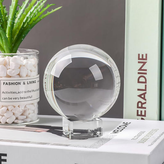 Modaier Clear Crystal Ball 80mm/3.1 inch for Fortune Teller Accessories,Halloween Decor,Magic,Feng Shui,Witchcraft,Scrying,Decorative Ball,Lensball Photography,Quartz Crystal Sphere Prop Glass Orb - size: 80mm